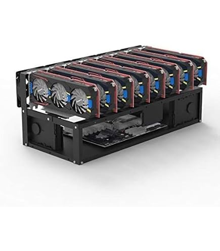 Amazon.co.jp: マイニングリグフレーム 8 GPU アルミニウム 積み重ね